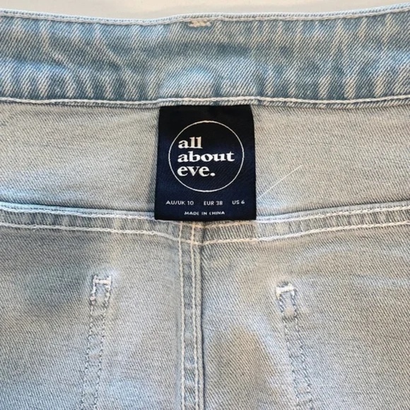 All About Eve Light Blue High-Waisted Denim Pencil Skirt – Size 6 - Picture 8 of 13